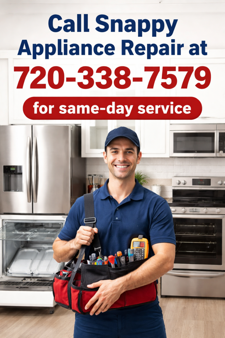 Home appliance repair expert standing in modern kitchen with tools