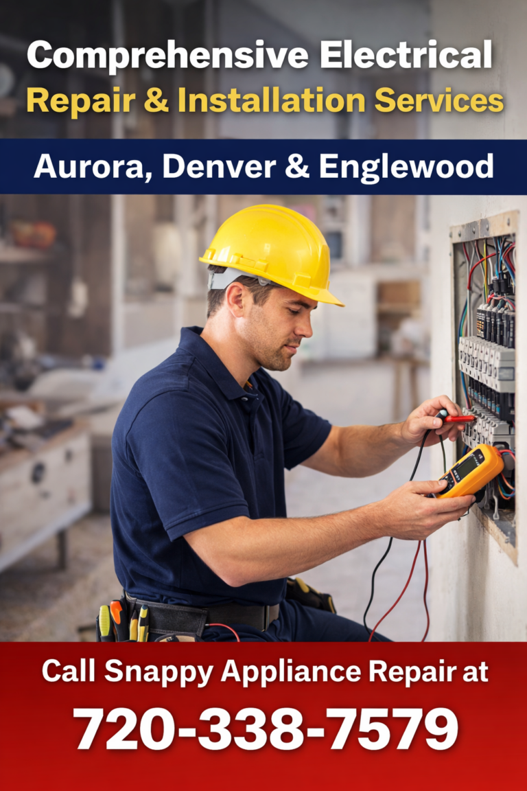 Electrical repair and installation service technician working on fuse box